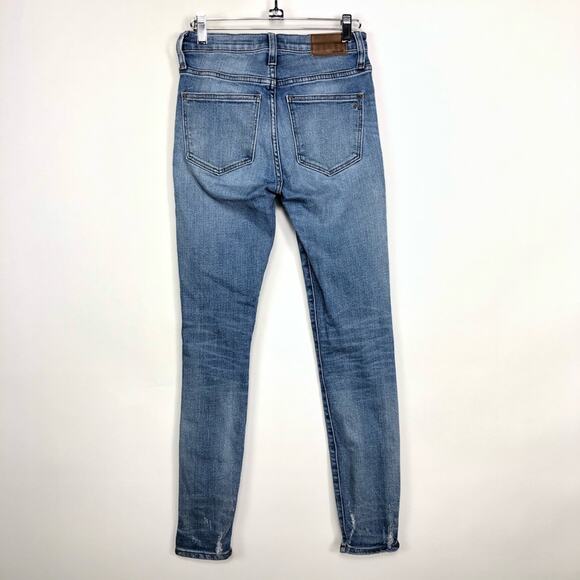 Madewell 9" High-Rise Skinny Jeans Ripped Distressed Medium Wash Size 24 - Picture 6 of 7